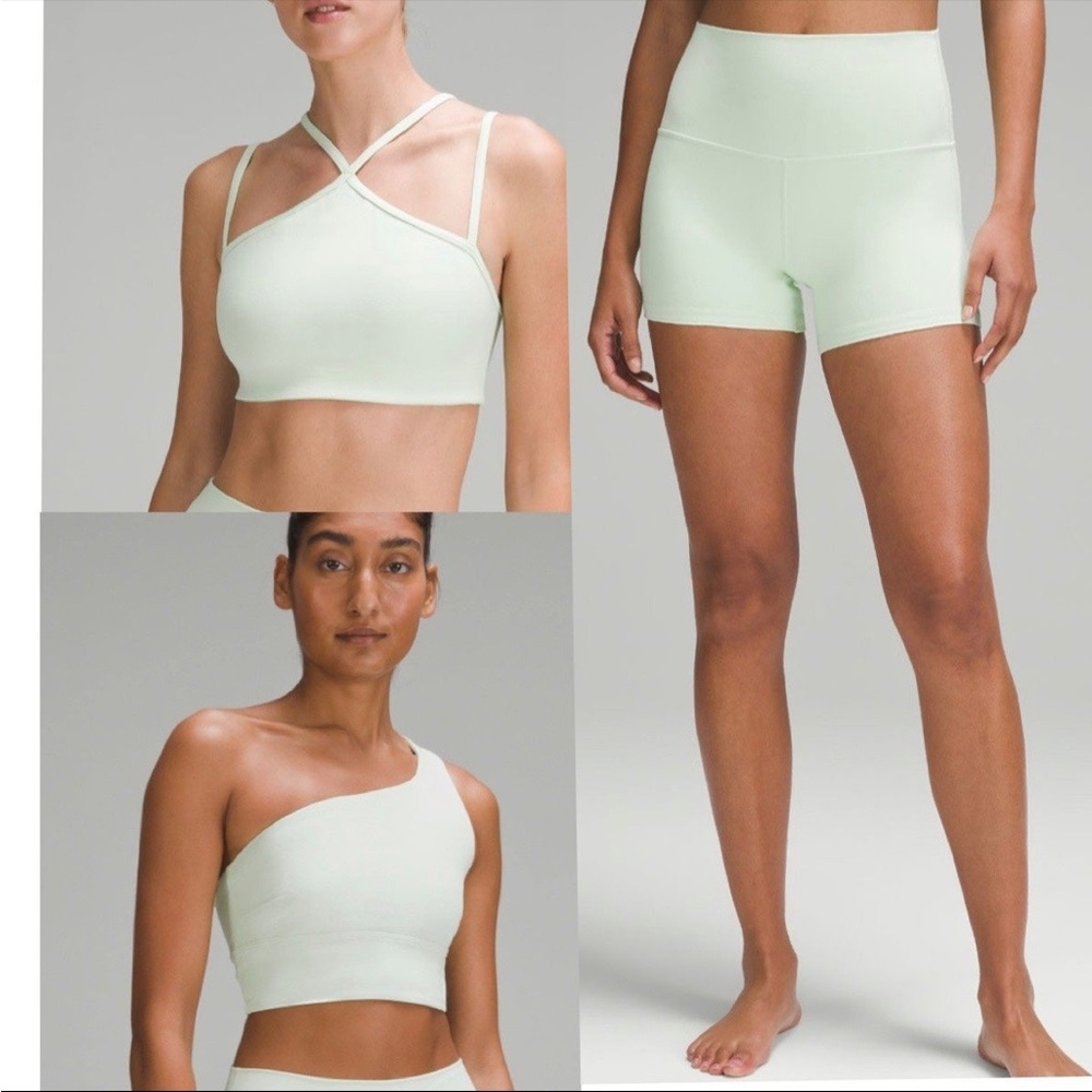 Lululemon biker shorts and two sports bra. Super cute set.